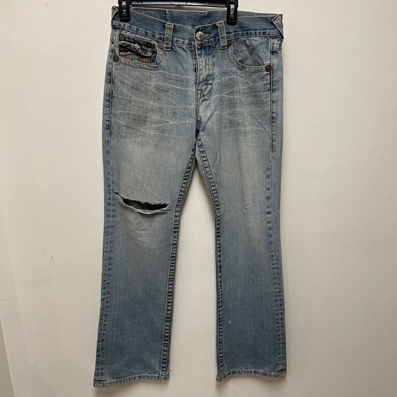 True Religion Jeans Mens World Tour 34 RN#112790 CA#30427 Distressed/Patched - Picture 1 of 9